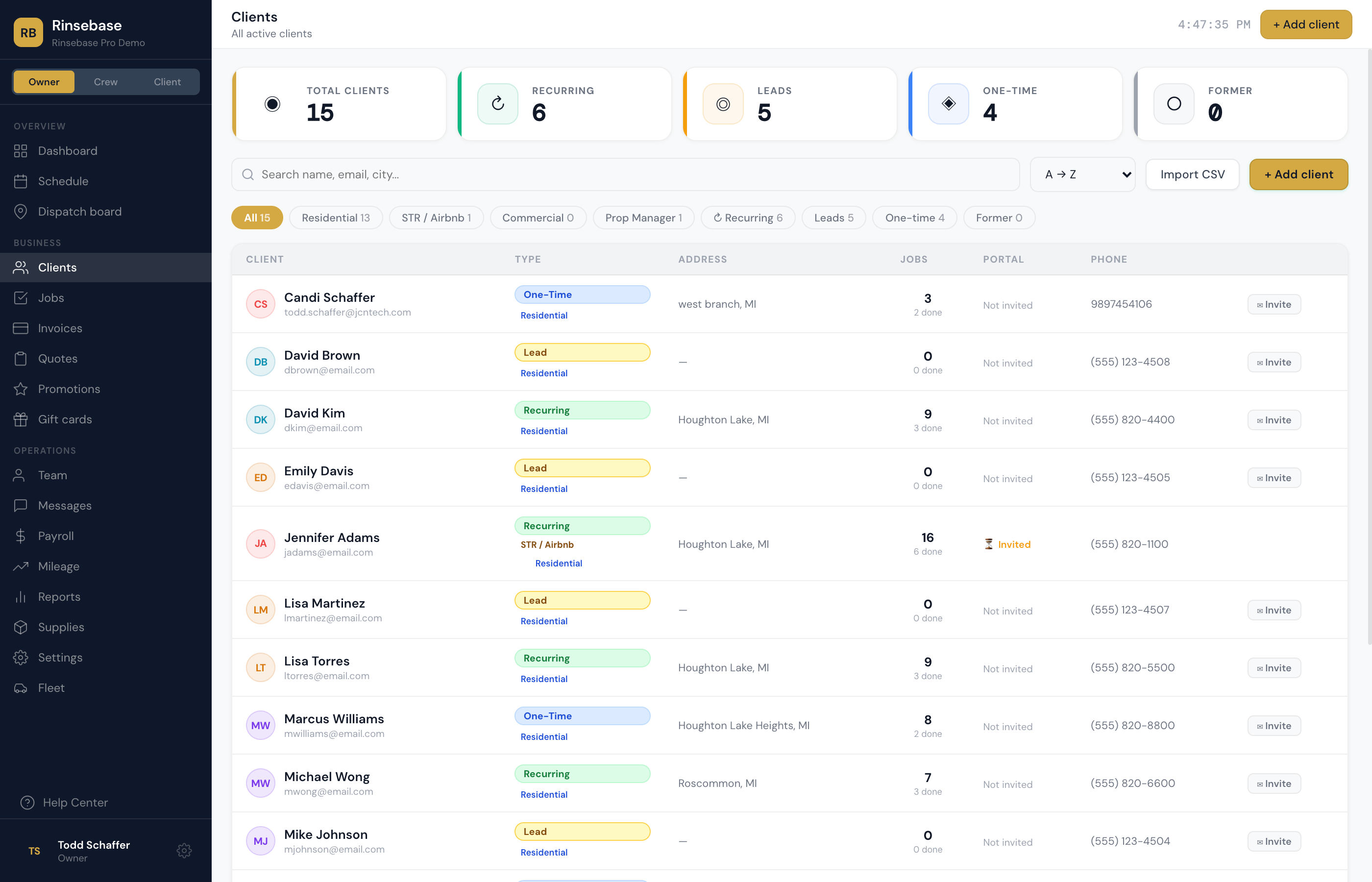 Rinsebase Clients