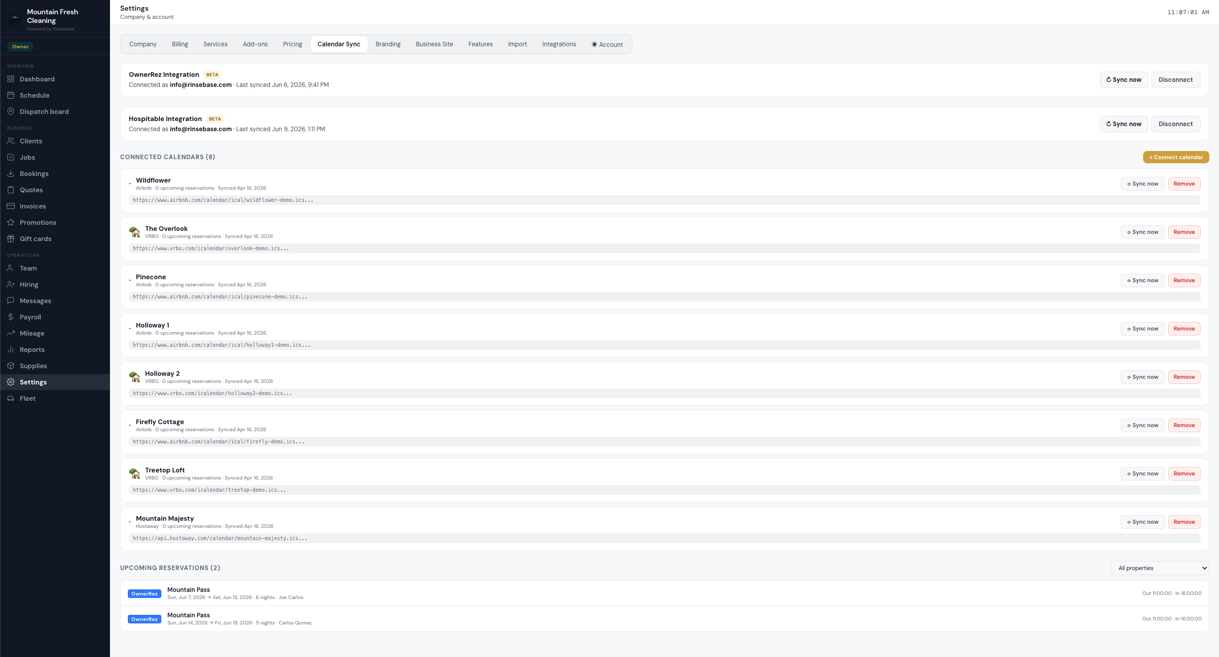 Rinsebase Airbnb Sync